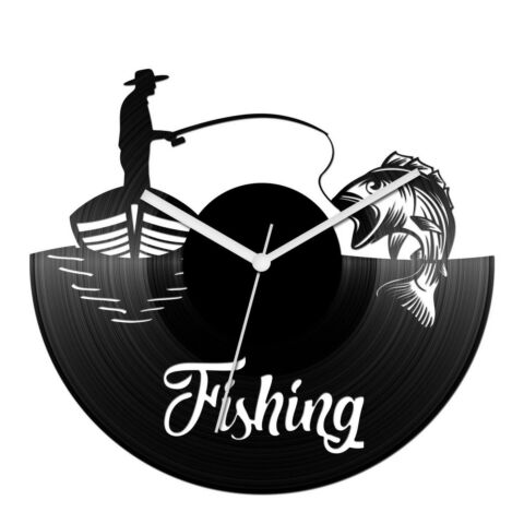 Horgászos bakelit óra