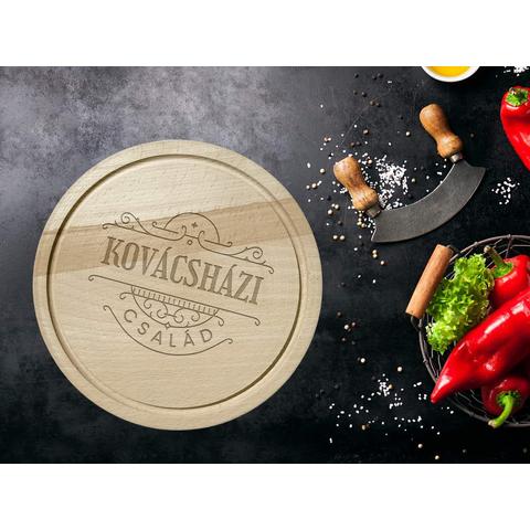 Kerek vágódeszka - Családneves 1