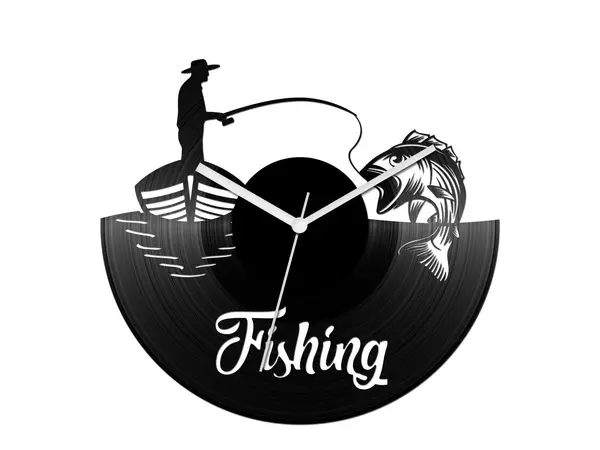 Horgászos bakelit óra