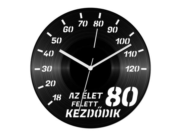 Autós szülinapi bakelit óra - 80 felett