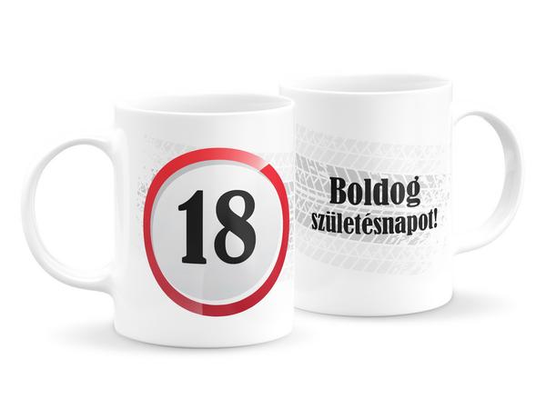 Sebességkorlát szülinapi bögre - 18