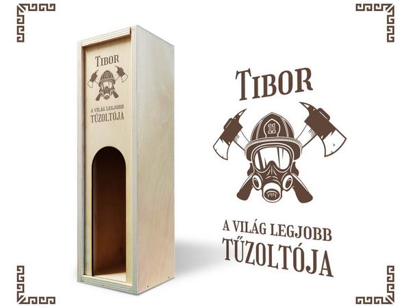 Tűzoltó bortartó doboz